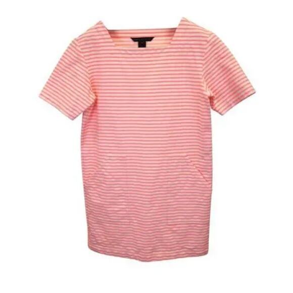 Marc by Marc Jacobs Coral & White Striped Mini Dress Size S - Picture 1 of 7